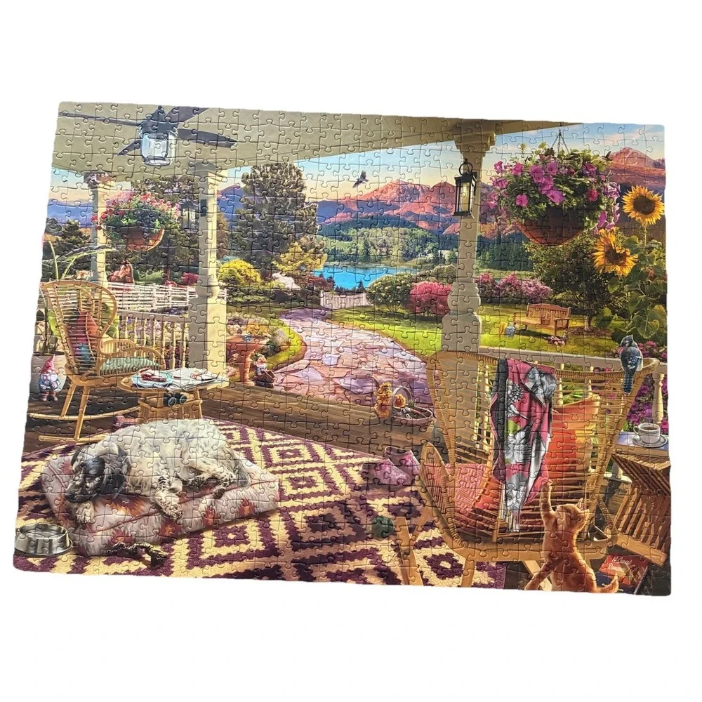 Ravensburger Puzzle Cozy Front Porch View 750 Large‎ Piece Jigsaw Complete